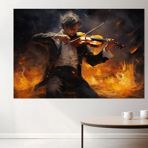 Abstract Violinist Canvas Print, Violin Wall Art, Musician Gift, Violinist Gift, Framed and Ready to Hang