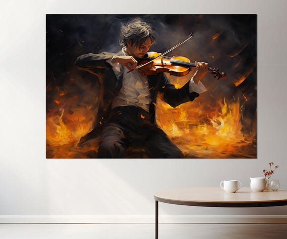 Abstract Violinist Canvas Print, Violin Wall Art, Musician Gift, Violinist Gift, Framed and Ready to Hang