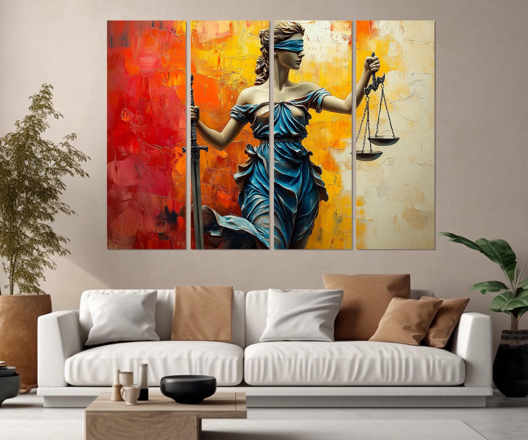 Abstract Lady Justice Canvas Print, Lawyer Office Wall Decor, Justice ...