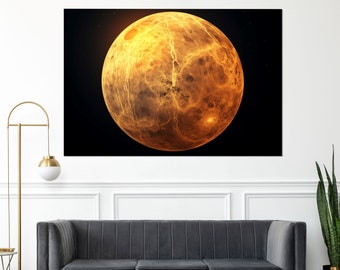 Abstract Venus Canvas Print, Planets Wall Art, Framed and Ready to Hang