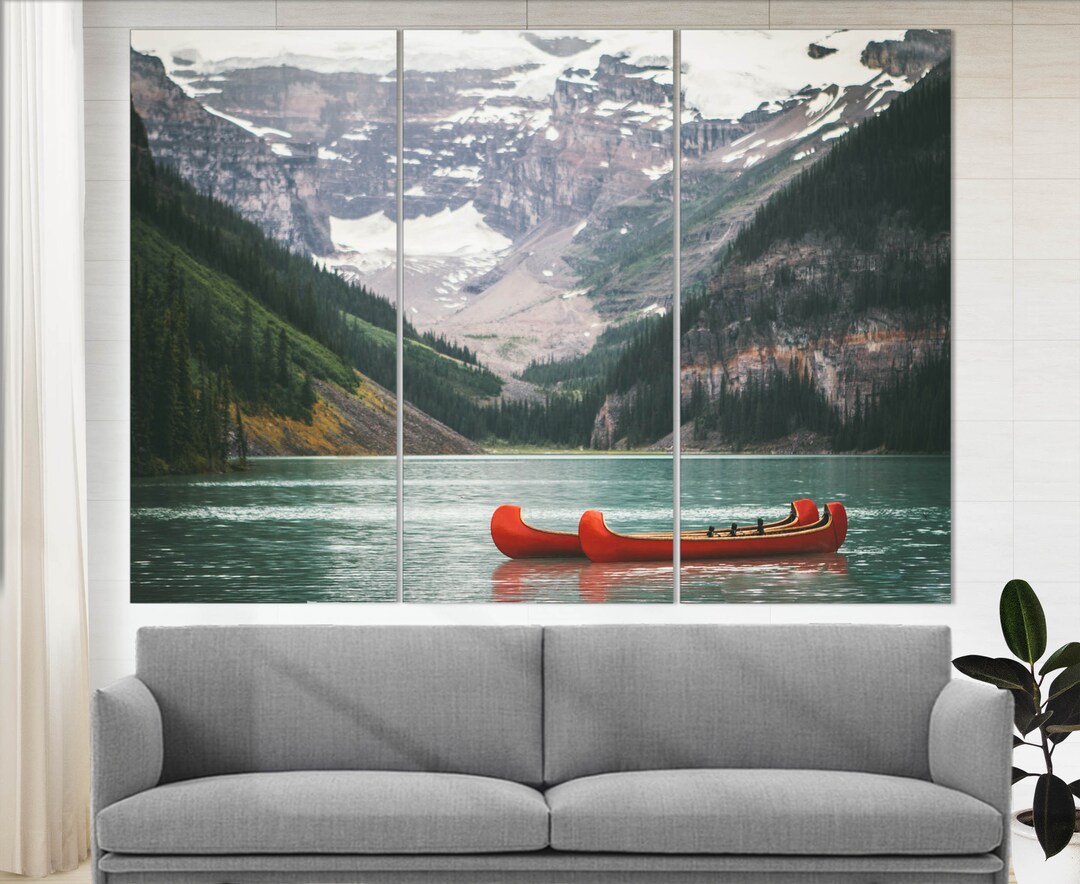 Lake Louise Photo Canvas Print Canada National Park Nature Landscapes