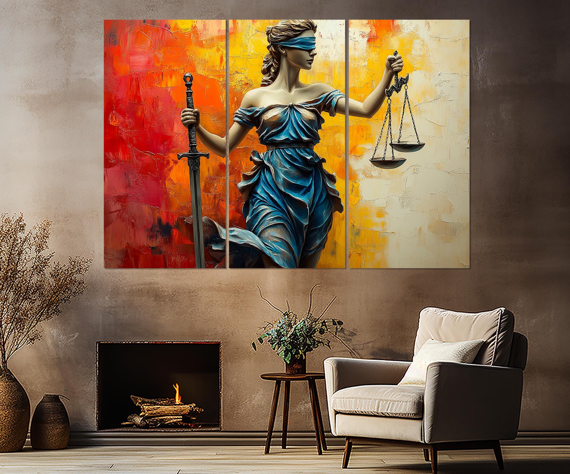 Abstract Lady Justice Canvas Print, Lawyer Office Wall Decor, Justice ...