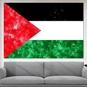 Palestine Flag Canvas Print, Palestine Wall Art, Flag of Palestine Print