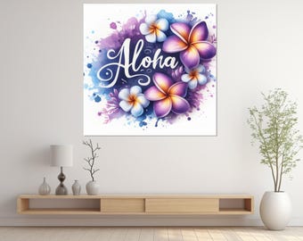 Hawaii Sign Canvas Print, Aloha Wall Art, Hawaiian Wall Art, Framed and Ready to Hang