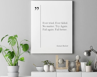 Samuel Beckett Quote Canvas Print, Samuel Beckett Wall Art