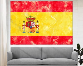 Spain Flag Canvas Print, Spain Wall Art