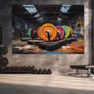 Large Bodybuilding Canvas Wall Art, Gym Wall Decor, Workout Painting, Weightlifter Gift, Workout Canvas Art, Framed and Ready to Hang