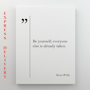 Oscar Wilde Zitat Leinwanddruck, Oscar Wilde Wandkunst, Abschlussgeschenk, Motivationsdruck, Oscar Wilde Druck