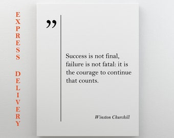 Winston Churchill Canvas Art Inspiring Wall Art Churchill Quote Canvas Print Motivational Wall Art Churchill Canvas Art Churchill Poster