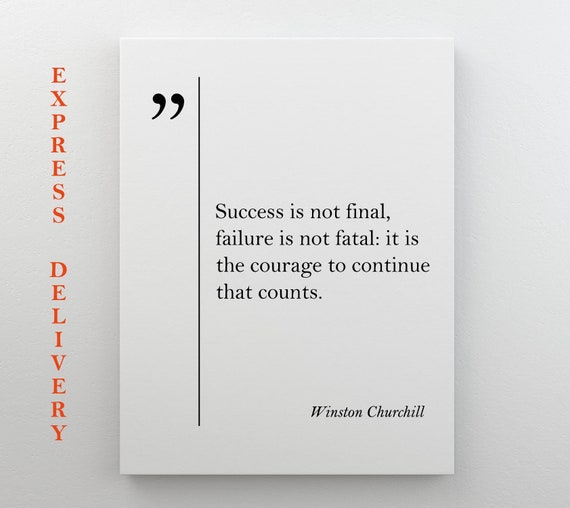 Winston Churchill Canvas Art Inspiring Wall Art Churchill Quote Canvas Print Motivational Wall Art Churchill Canvas Art Churchill Poster
