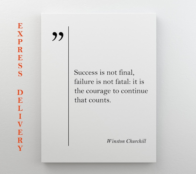Winston Churchill Canvas Art Inspiring Wall Art Churchill Quote Canvas Print Motivational Wall Art Churchill Canvas Art Churchill Poster image 1