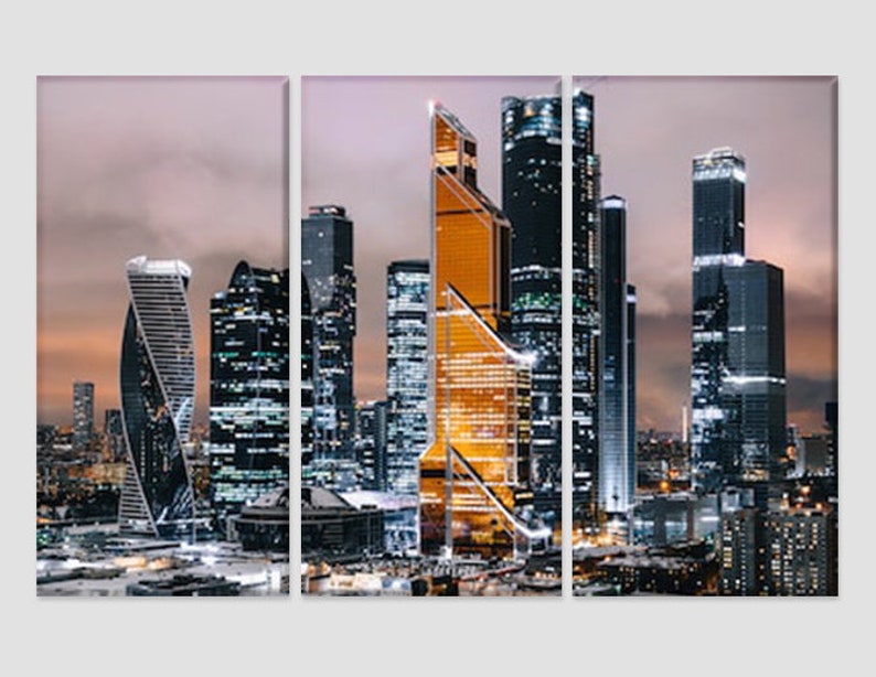 Moscow Skyline Canvas Print Wall Art Russian Image 0