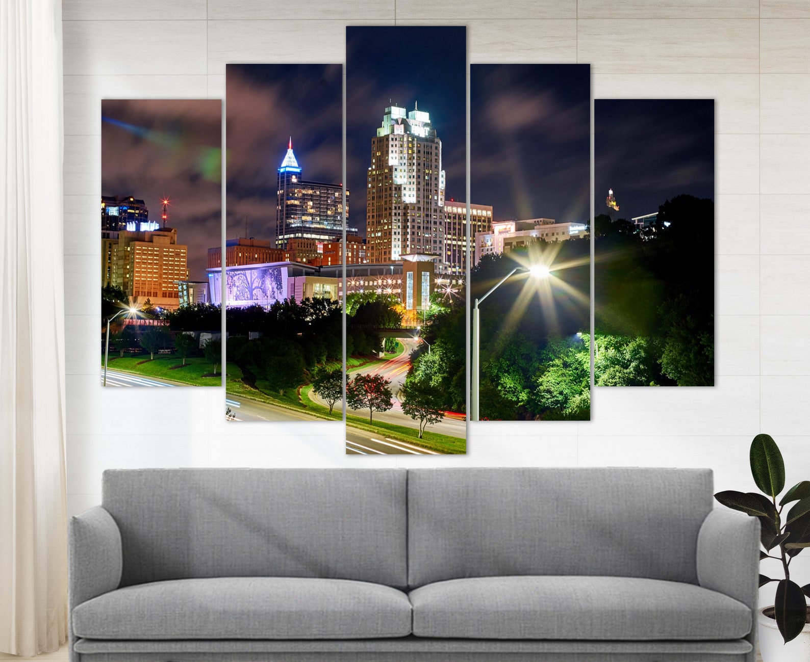 Raleigh Wall Art Raleigh Canvas Print Raleigh Skyline North Etsy