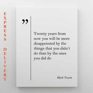 Mark Twain Quote Canvas Businessman Gift Graduation Gift Motivational Wall Art Mark Twain Canvas Art Business Quotes Unique Mark Twain Print