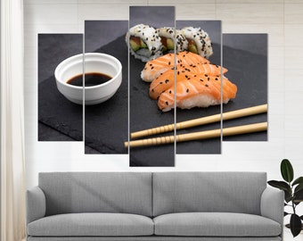 Sushi Canvas Print, Sushi Wall Art, Sushi Print, Japanese Wall Decor, Sushi Lover Gift, Japanese Food