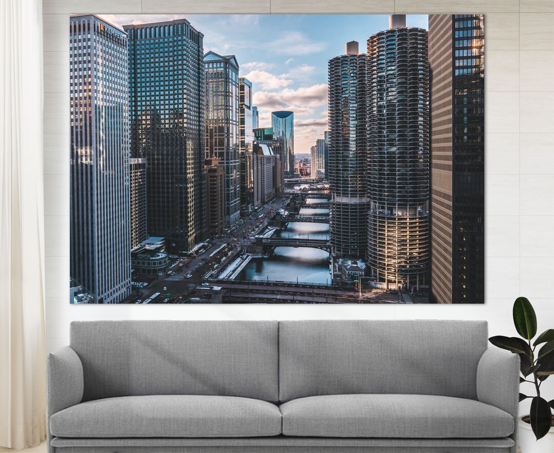Chicago Canvas Print Chicago Large Canvas Set Chicago Photo Illinois