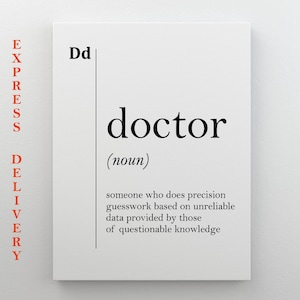 Doctor Canvas Art Doctor Definition Gift For Doctor Office Decor Medical Gifts Medicine Quotes Scandinavian Typography Hospital Wall Decor