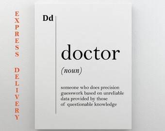 Doctor Canvas Art Doctor Definition Gift For Doctor Office Decor Medical Gifts Medicine Quotes Scandinavian Typography Hospital Wall Decor