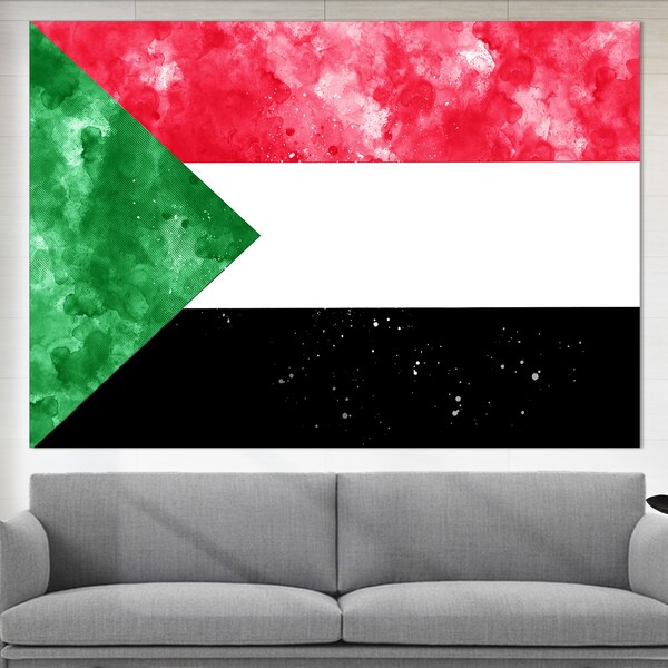 Sudan Flag Canvas Print,Sudan Wall Art, Flag of Sudan Print