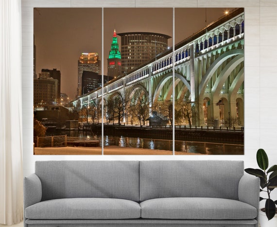 Cleveland Skyline Canvas Art Wall - Cleveland Wall Art Cleveland Skyline Canvas Art Wall - Cleveland Wall Art