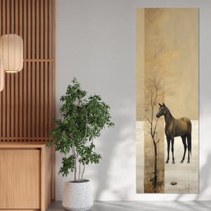 Abstract Horse Canvas Print, Horses Wall Art, Horse Painting, Vertical Wall Art, Framed and Ready to Hang