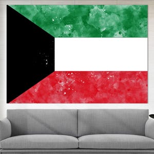 Kuwait Flag Canvas Print, Kuwait Wall Art, Flag of Kuwait Print, Framed and Ready to Hang