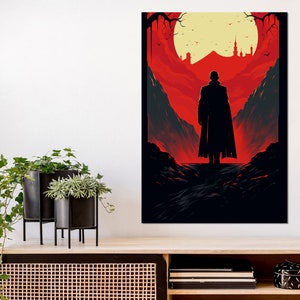 Dracula Painting, Gothic Canvas Print, Gothic Wall Art, Framed Wall Art