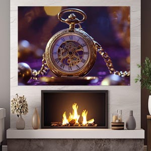 Vintage Pocket Watch Canvas Print, Antique Shop Decor, Watchmaker Gift, Antique Wall Art, Watch Repairer Gift, Framed and Ready to Hang