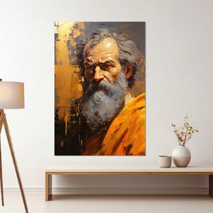 Abstract Apostle Paul Canvas Print, Roman Catholic Wall Art, Apostle Paul Painting, Religious Wall Art, Framed and Ready to Hang