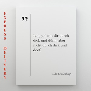 Udo Lindenberg Zitat Leinwanddruck Deutsche Zitateen Deutsche Zitate Wandkunst German Rock Zitate Kollegin Geschenk Frau Geschenk Mann Geschenk