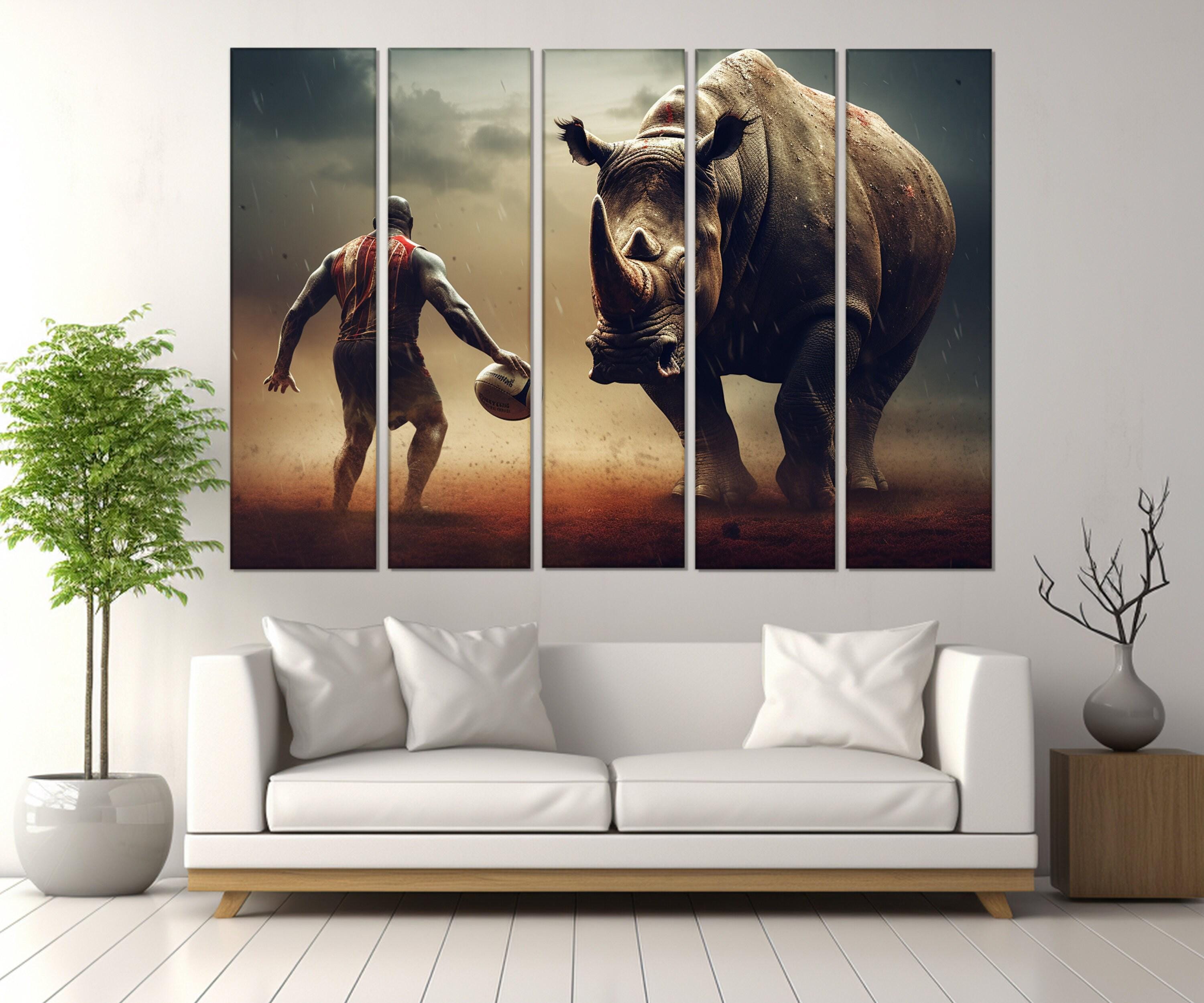Rugby Wall Art, Rugby Canvas Print, Abstract Rugby Painting, Framed and ...