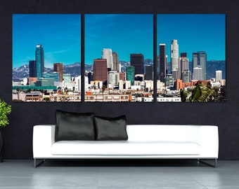 Los Angeles Skyline, Impression sur toile de Los Angeles, Grand Art mural de Los Angeles