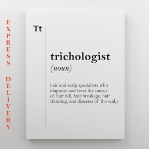 Trichologist Definition Trichologist Gift Stylist Hairdressing Salon Barbershop Wall Art Coworker Gift Trichology Canvas Hairdresser Gift
