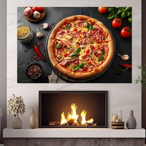 Pizza Canvas Print, Pizza Wall Art, Kitchen Wall Decor, Restaurant Decor, Pizza Lover Gift, Pizzeria Decor, Framed and Ready to Hang