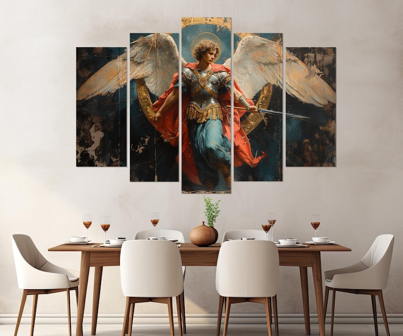 Saint Michael the Archangel Canvas Art, Roman Catholic Wall Art, St ...