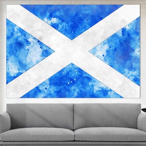 Scotland Flag Canvas Print, Scotland Wall Art, Flag of Scotland  Print