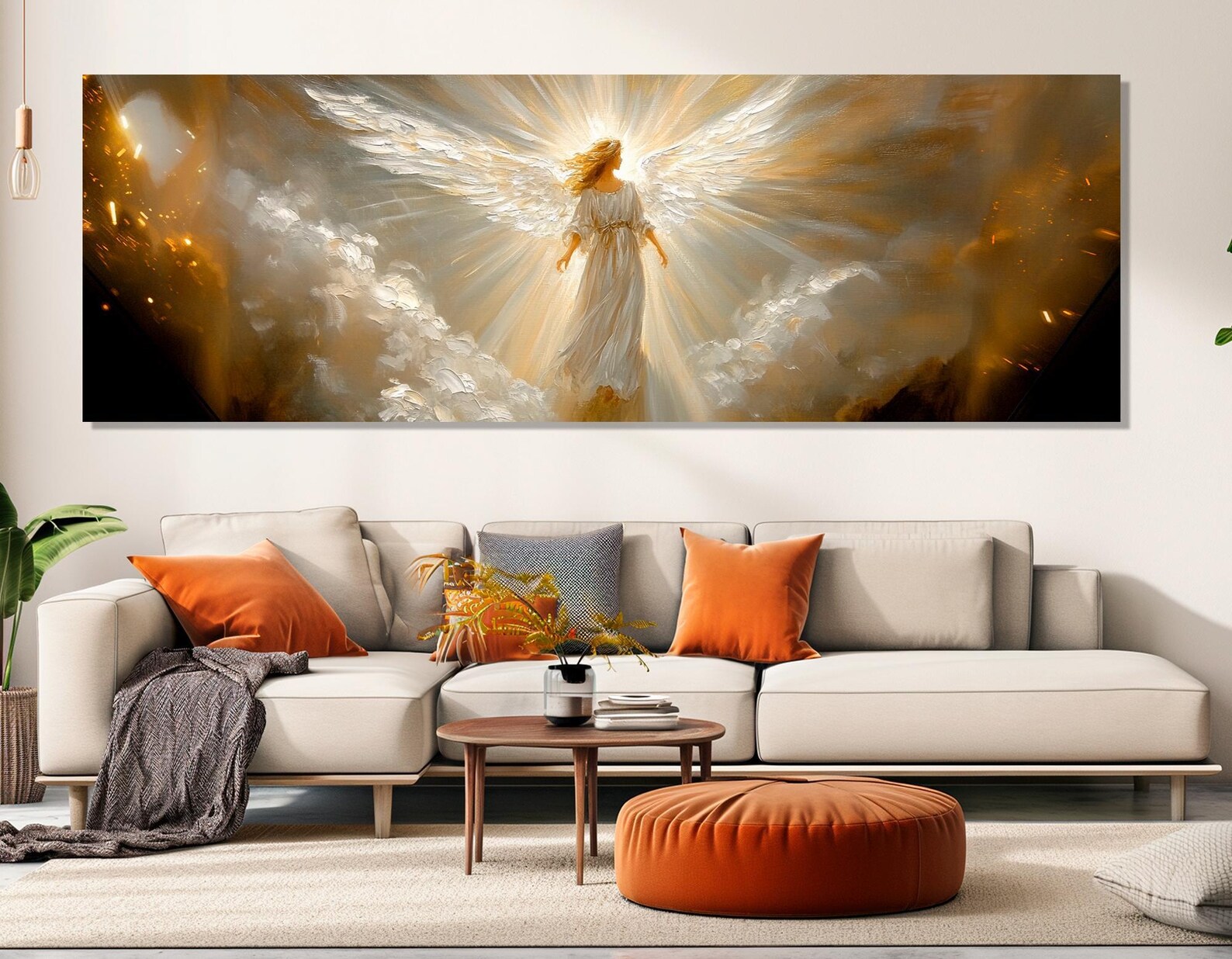 Abstract Eangels Abstract Angel Painting Canvas Print, Bedroom Wall Decor, Religious ...