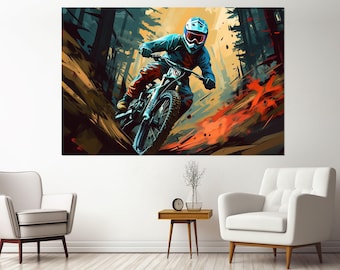 Stampa su tela Pop Art Motocross, decorazione murale motocross, regalo motociclista, decorazione murale motocross, regali motocross, incorniciata e pronta da appendere