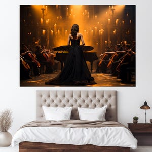 Singer on the Opera Stage with Orchestra Canvas Print, Music Wall Art, Musician Gift, Singer Gift, Framed and Ready to Hang