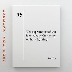 Sun Tzu Quote Canvas Print Philosophy Quotes Sun Tzu Wall Art Life Quotes Sun Tzu Print Inspiring Teacher Gift Coworker Gift Sun Tzu Poster