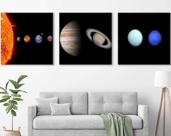 Solar System Wall Art, Planets of Solar System Canvas Print, Space Wall Art, Planets Wall Art, Space Canvas Art