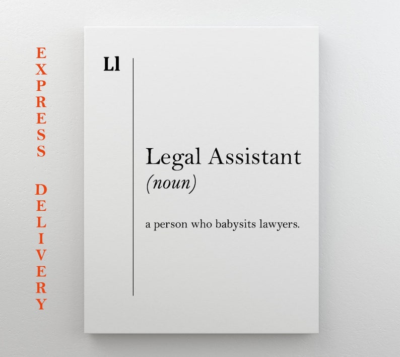 Legal Assistant Definition Canvas Print Lawyer Gift Lawyer Etsy