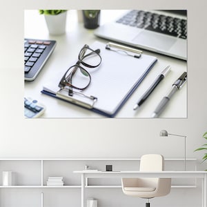 Accountant Office Decor, Accountant Gift, Large Accounting Canvas Print, Black and White Office Wall Art, Framed and Ready to Hang