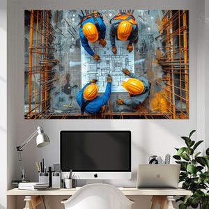 Decorazione murale per la costruzione, regalo per costruttori, regalo per architetti, decorazione murale per la costruzione, regalo per costruttori, incorniciato e pronto da appendere