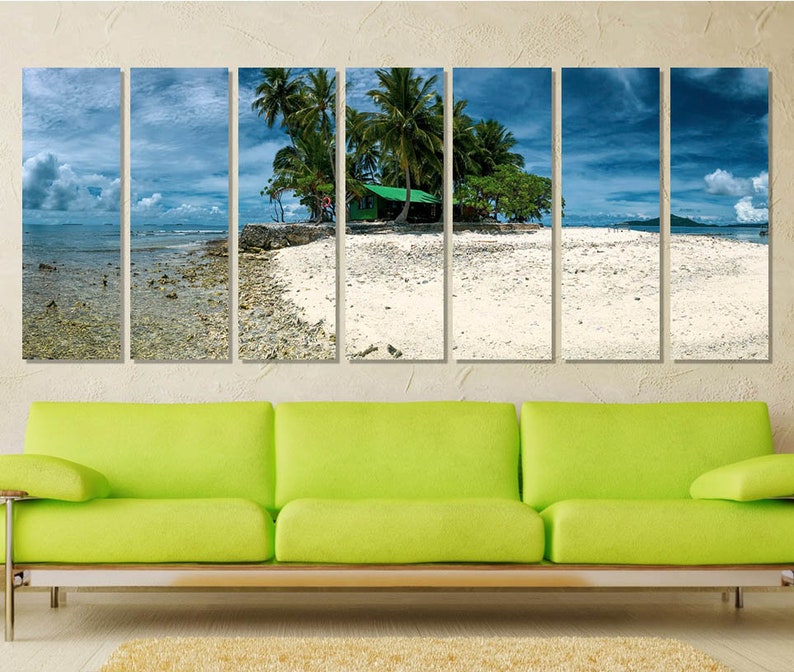 Tropical Island Canvas Print Tropical Wall Art Ocean Beach Etsy
