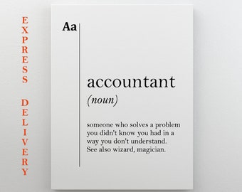 Accountant Canvas Art Definition Poster Accountant Gift Coworker Gift New Job Gift Accounting Wall Art Office Decor Dictionary Scandinavian