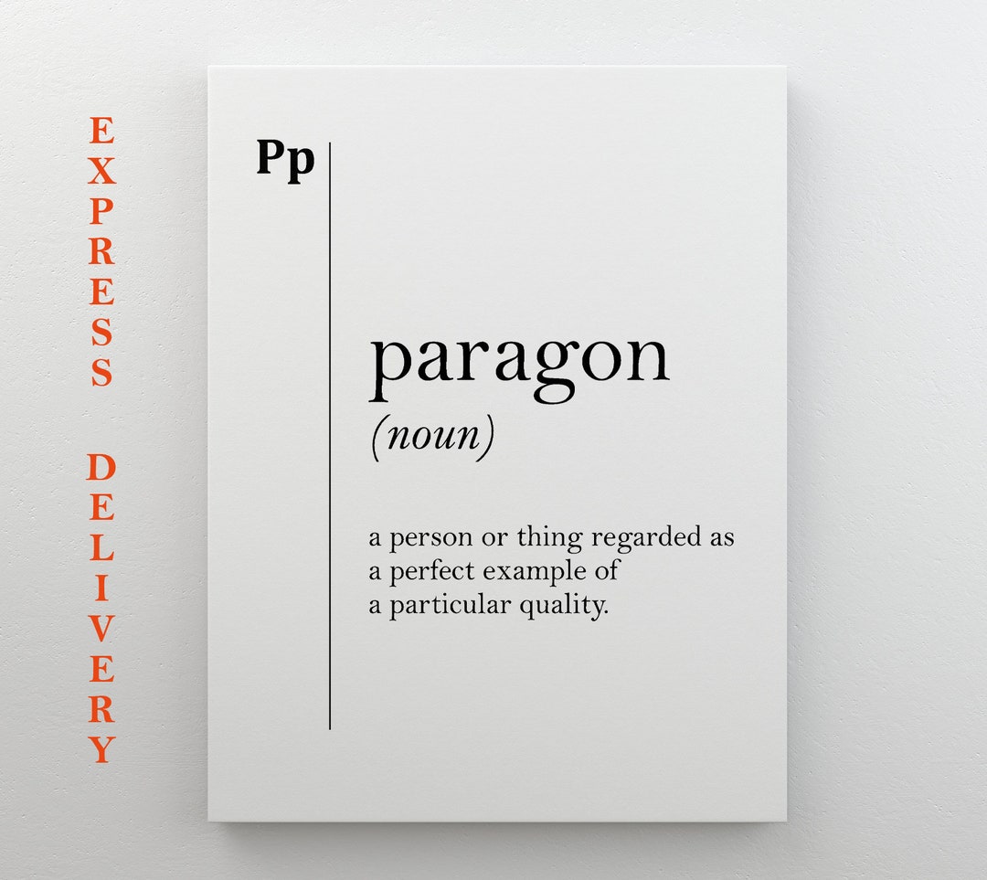 Paragon Definition Canvas Print Paragon Poster Perfectionist Etsy