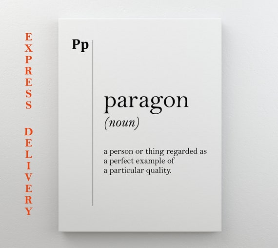 Paragon Definition Canvas Print Paragon Poster Perfectionist Etsy