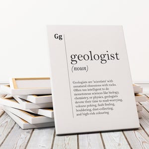 Geologist Canvas Art Definition Print Gift for Geologist Geology Student Coworker Gift Dictionary Scandinavian Home Decor Geology Wall Art