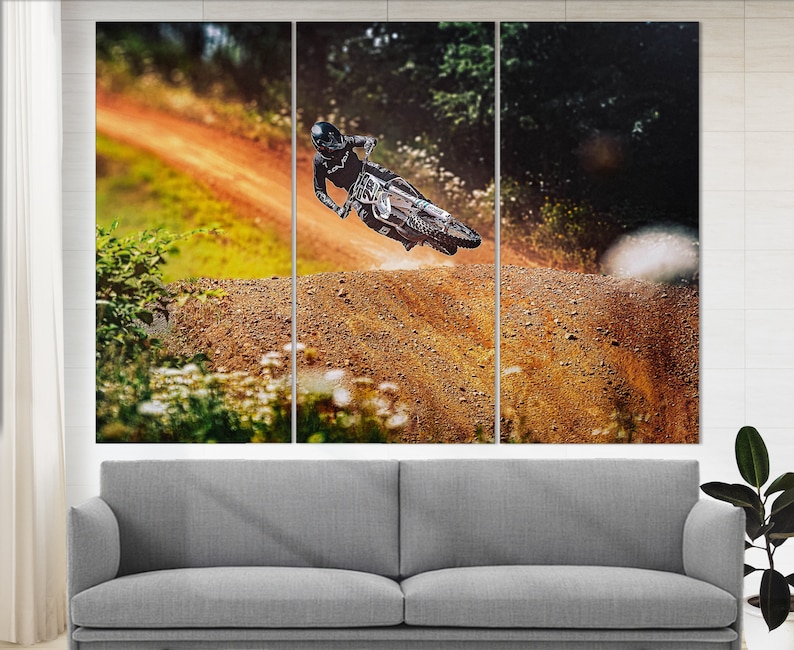 Dirt Bike Canvas Art Motocross Wall Art Motocross Print Etsy